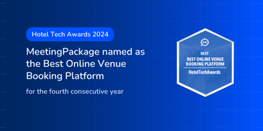 MeetingPackage wins the Best Online Venue Booking Platform in the 2024 HotelTechAwards for the fourth consecutive year: A Testament to Innovation and Excellence