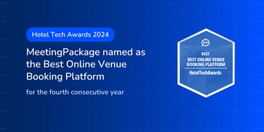 MeetingPackage wins the Best Online Venue Booking Platform in the 2024 HotelTechAwards for the fourth consecutive year: A Testament to Innovation and Excellence