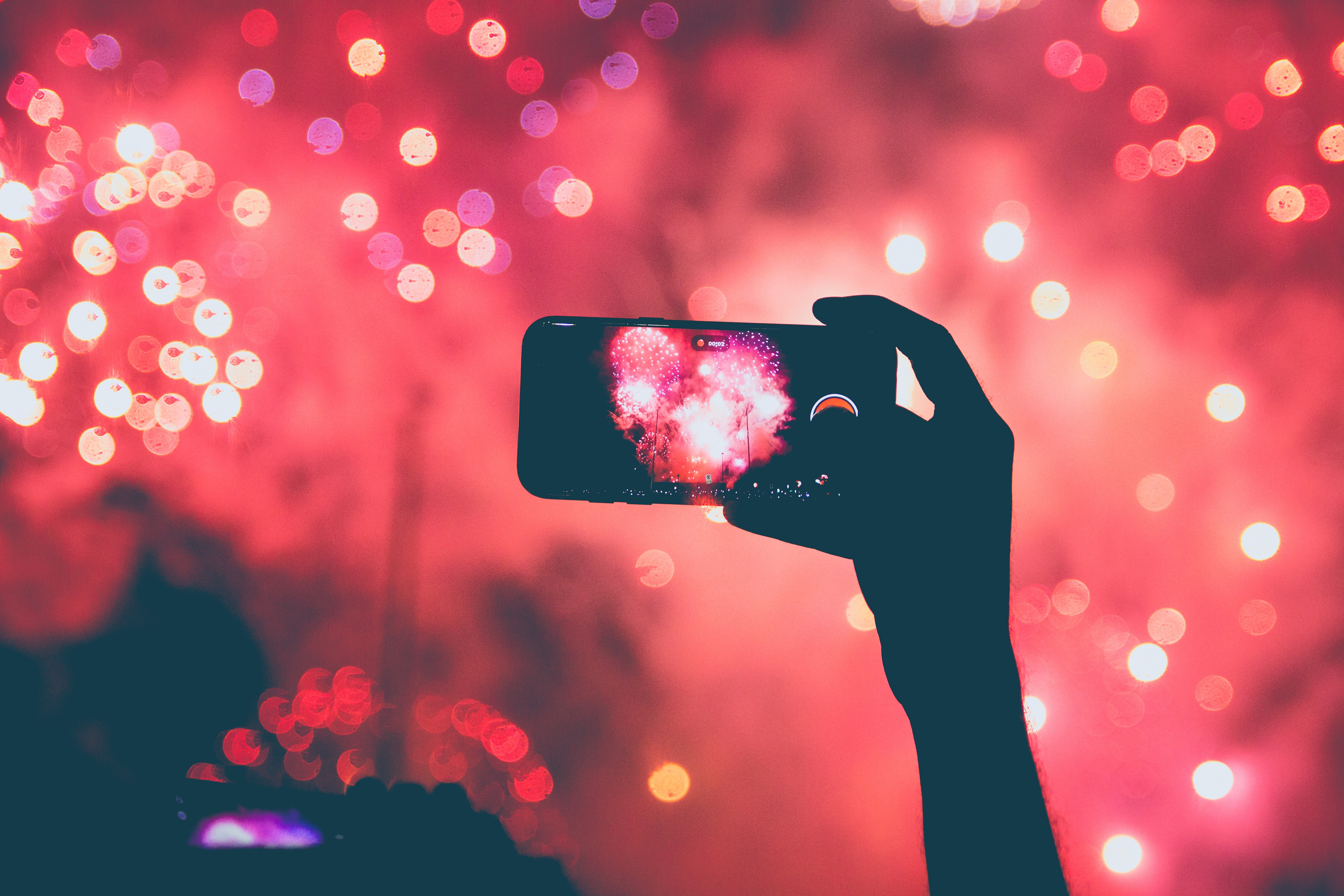 fireworks with smartphone